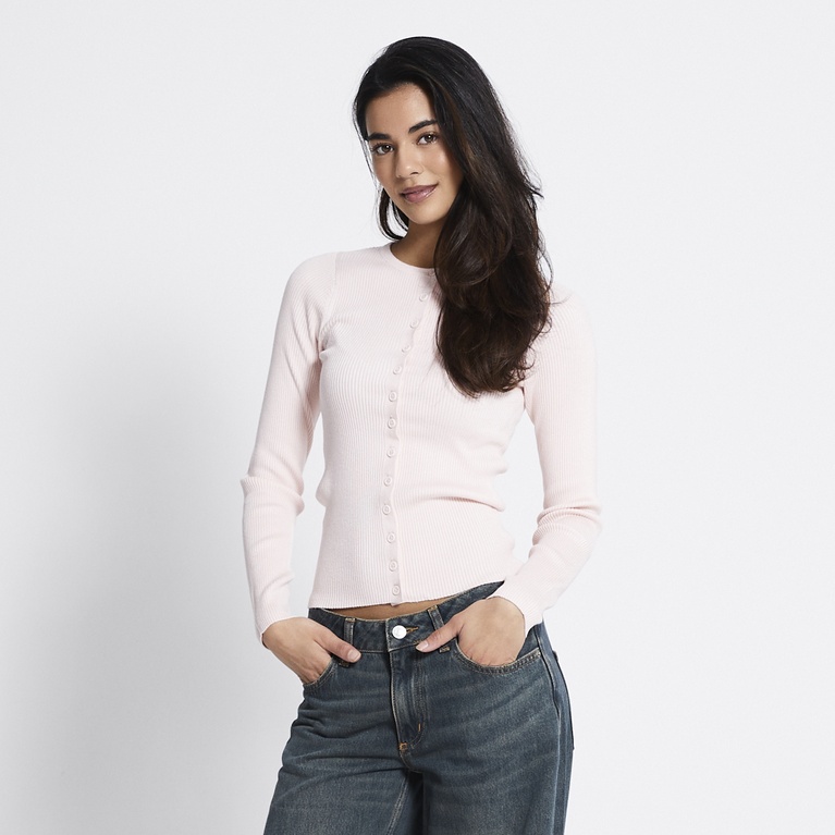 Rib-knit cardigan "Violet"